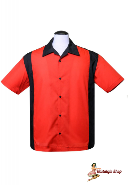 Steady Clothing - Poly Cotton Garage Shirt in Black/Red