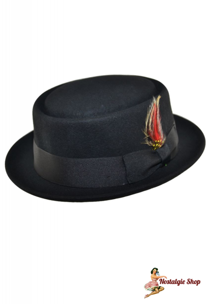 Maz - Wool Felt Crushable Pork Pie Hat - Black