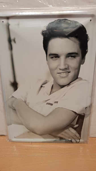 Blechschild 20X30 Elvis black/white