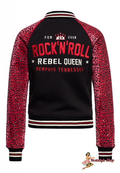 Queen Kerosin - Collegejacke «Rock 'n' Roll Rebel Queen» Rot